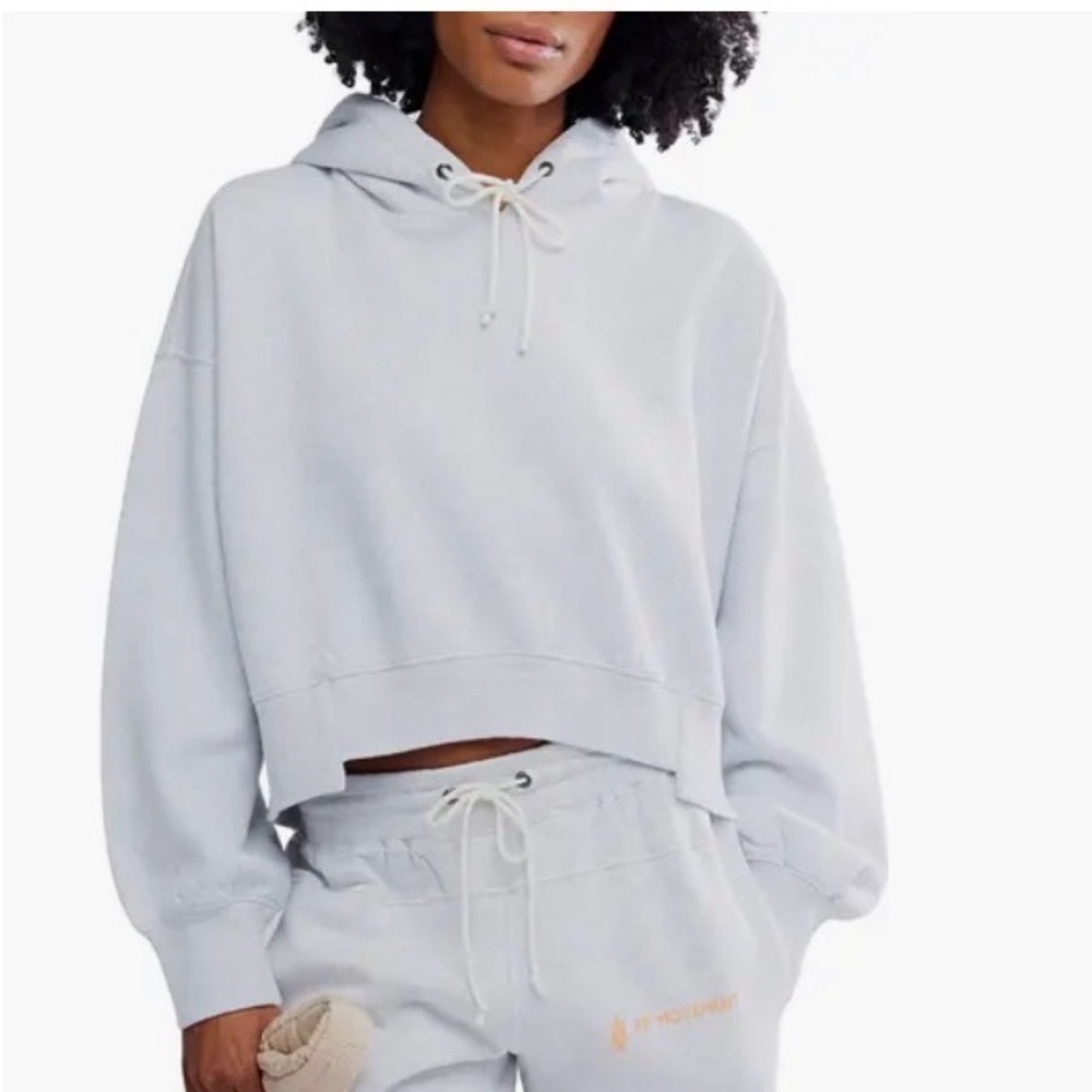 Free People undefeated pullover hoodie. NWT. Light Heather grey